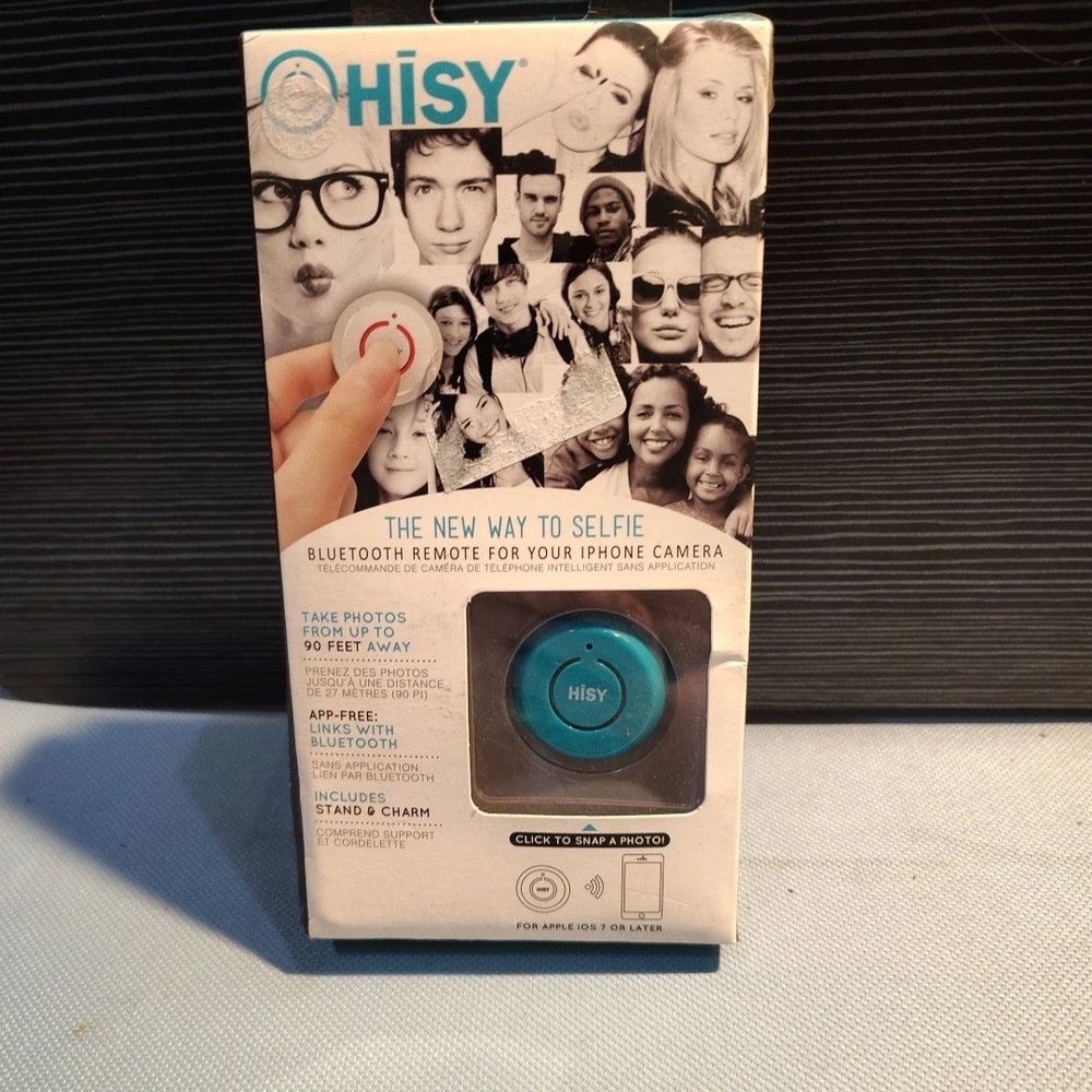 Hisy Bluetooth Remote for iPhone Camera - Blue
